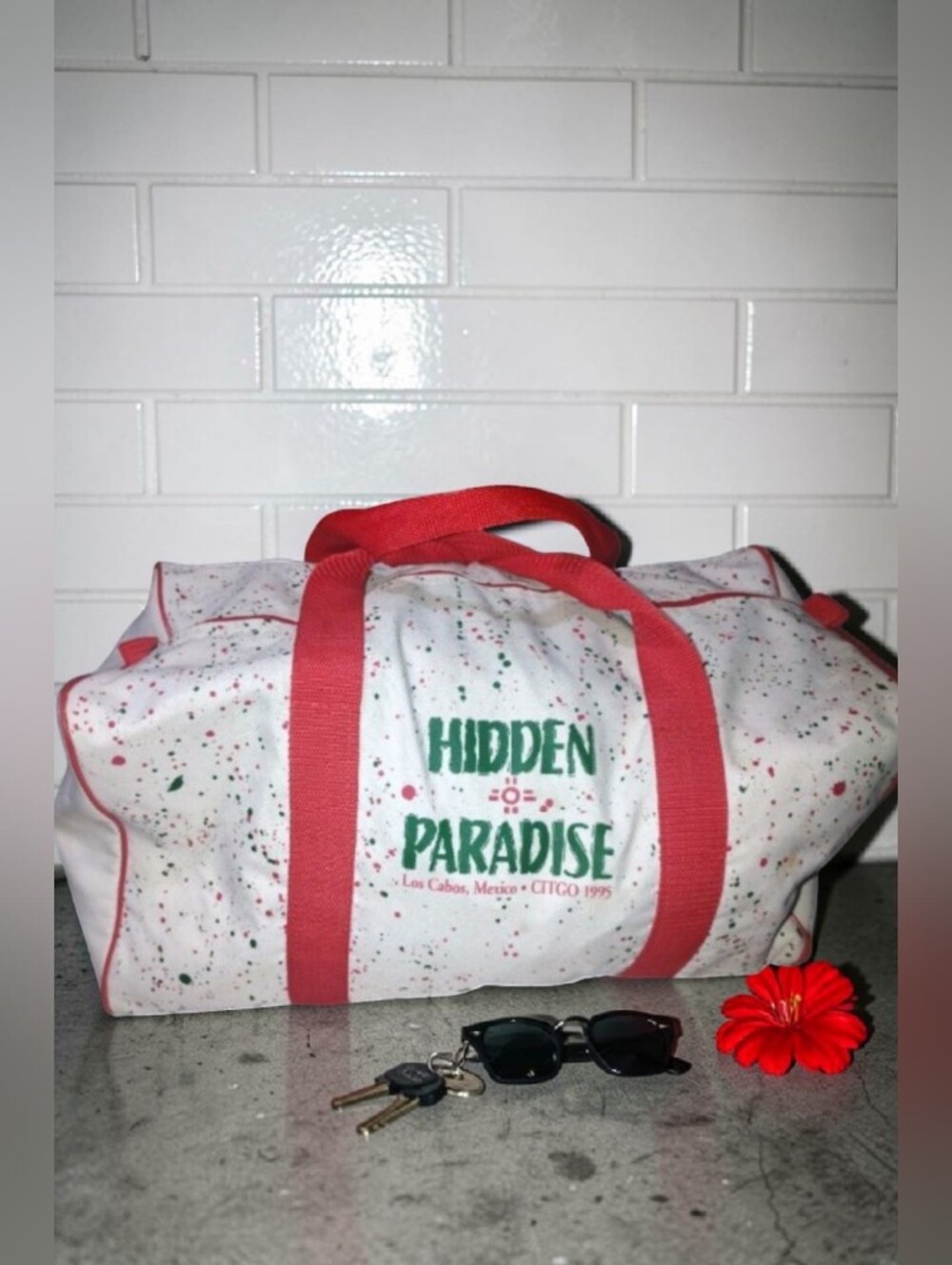 Vintage 1995 CITGO Hidden Paradise Los Cabos Duffle Bag EUC
